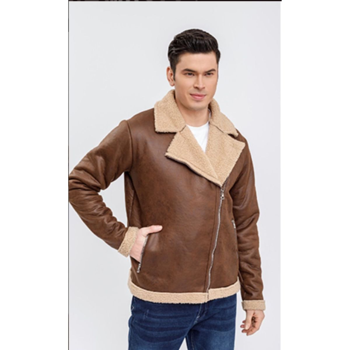 LIKE SHOP - Chaqueta Piloto Hombre Chiporro Cierres Tendencia 7583