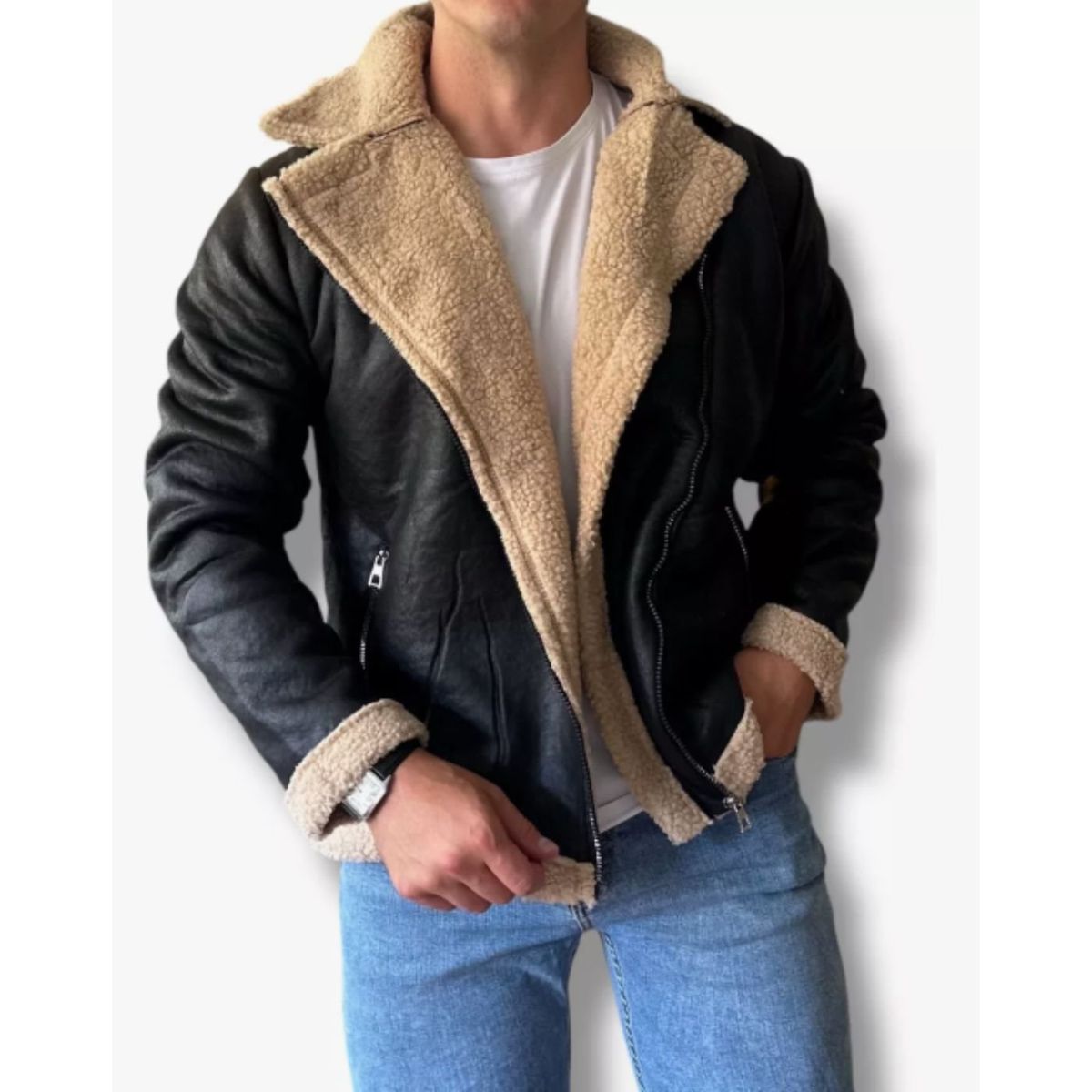 LIKE SHOP - Chaqueta Piloto Hombre Chiporro Cierres Tendencia 7583