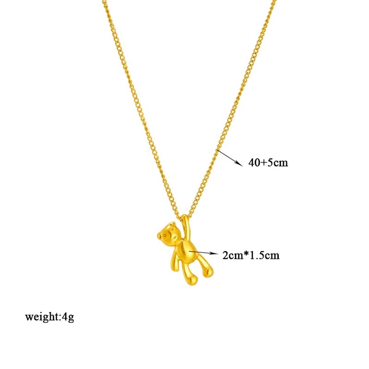LUXURYJOYAS - Collar Oso Oro 18kt Bañado Amuleto Osito juvenil