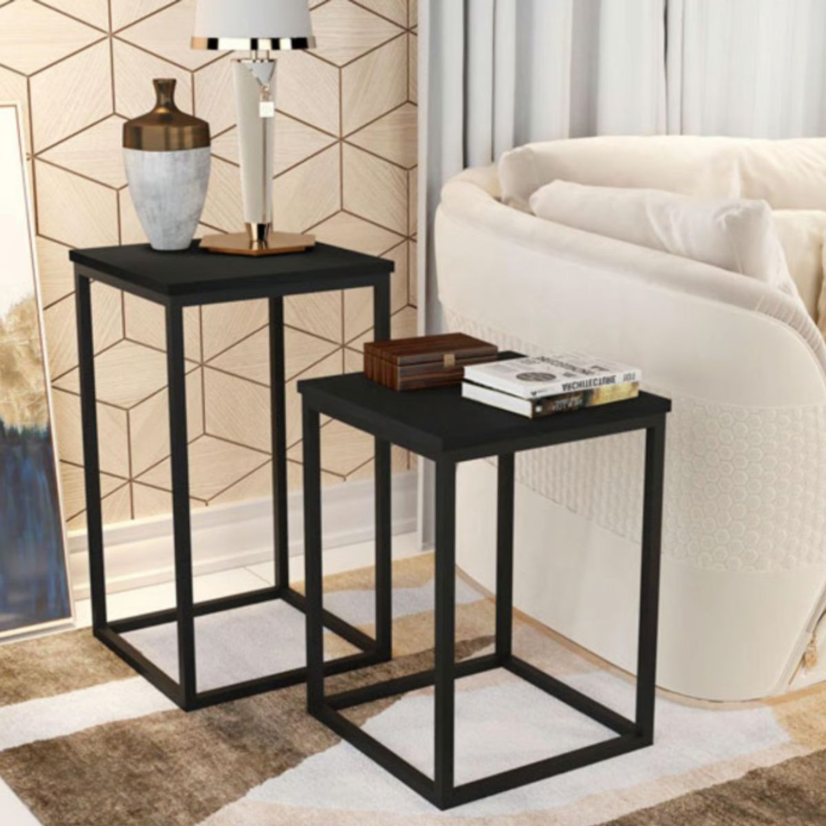 BE DESIGN - Mesa Lateral Be Apolo Negro