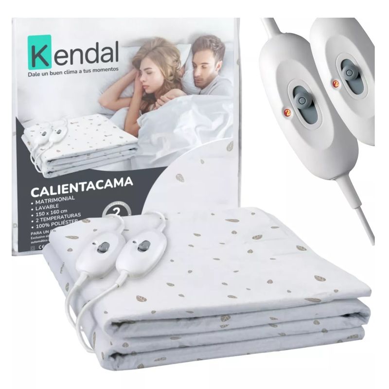 IMETEC - Calientacama Matrimonial Kendal Blanco 2 Niveles 150x160cm