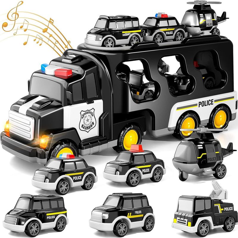 TIOZONEY - 7pcs Gran coche de juguete de dos pisos