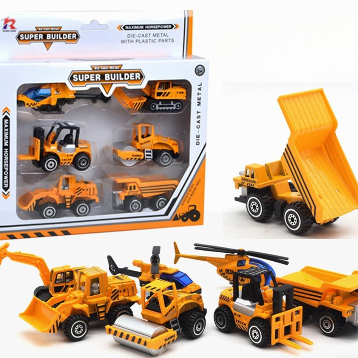 TIOZONEY - 6 pcs Vehículo de ingeniería de juguetes