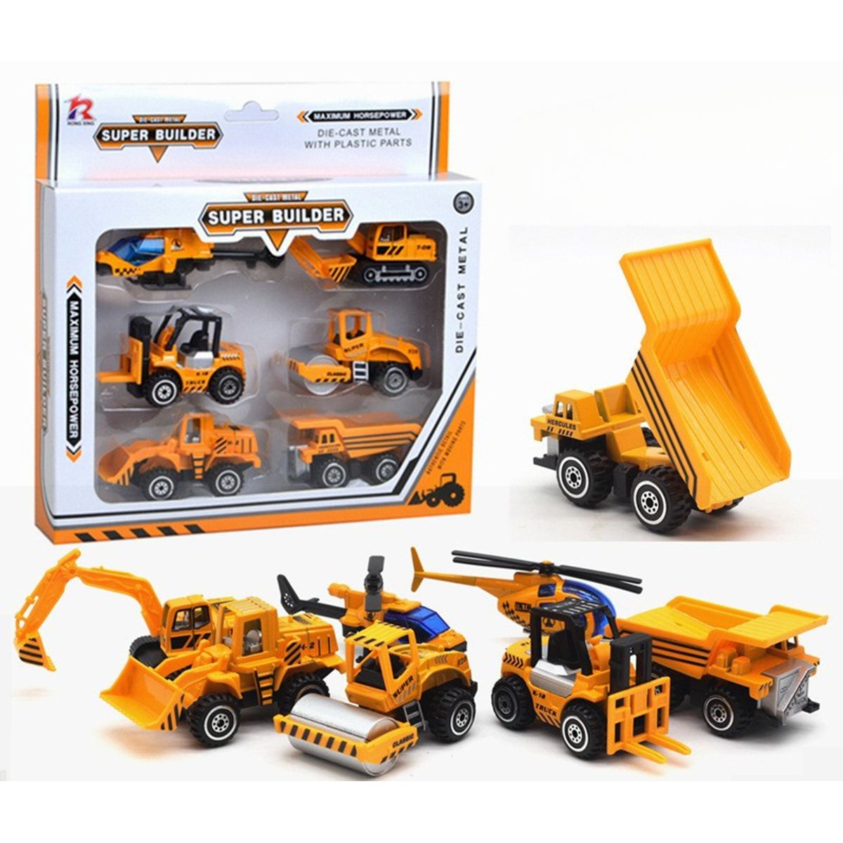 TIOZONEY - 6 pcs Vehículo de ingeniería de juguetes