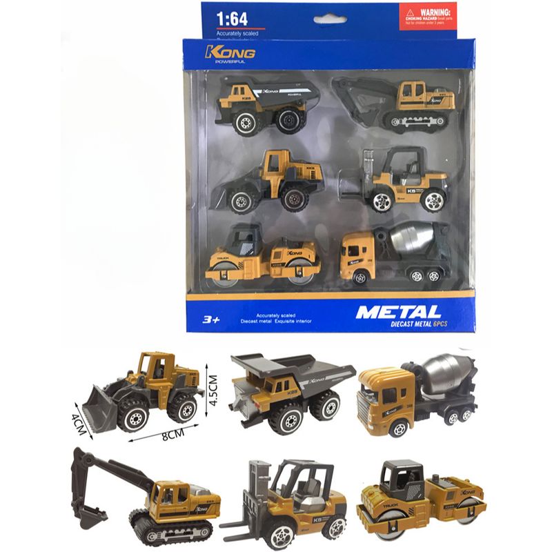 TIOZONEY - 6 pcs Vehículo de ingeniería de juguetes