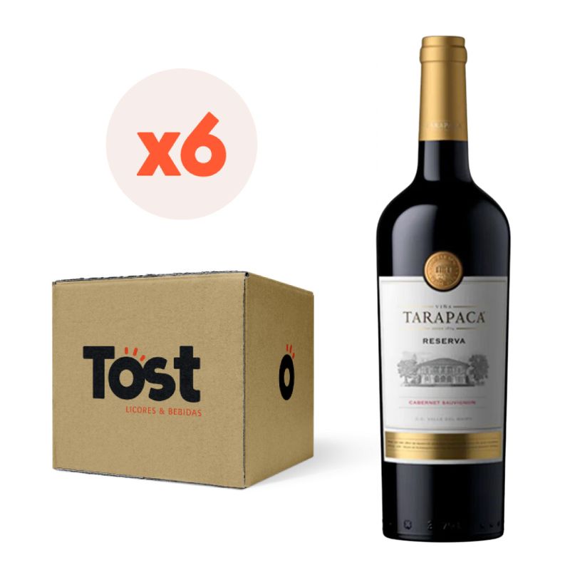TARAPACA - 6x Vino Tarapacá Reserva Cabernet Sauvignon 750cc