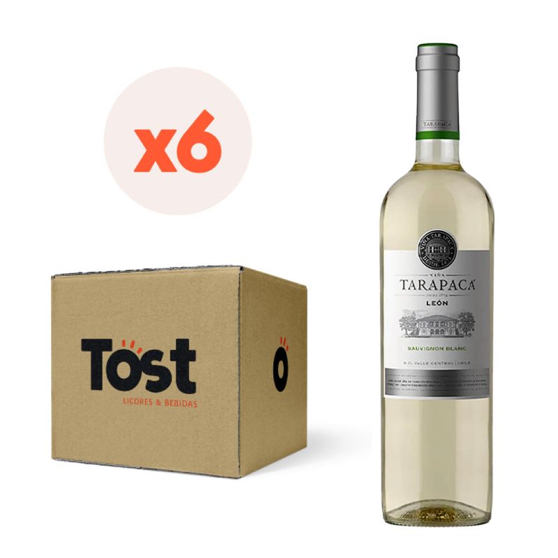 TARAPACA - 6x Vino Tarapacá León Sauvignon Blanc 750cc