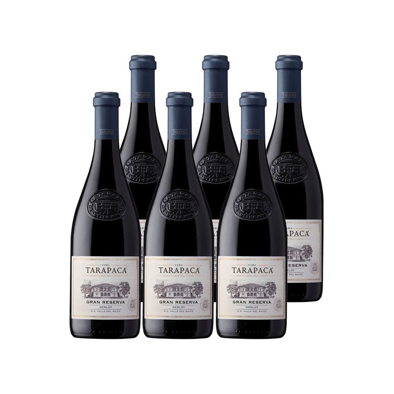 TARAPACA - 6x Vino Tarapacá Gran Reserva Merlot 750cc