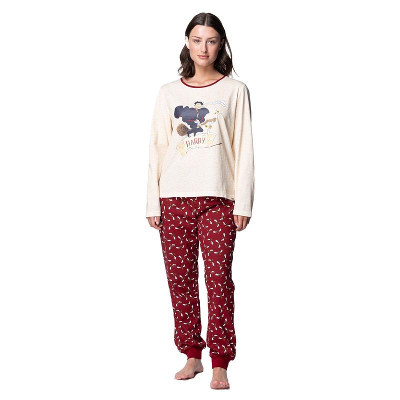 TOP - Pijama Largo Mujer Algodón Invierno Harry Potter C2 Top