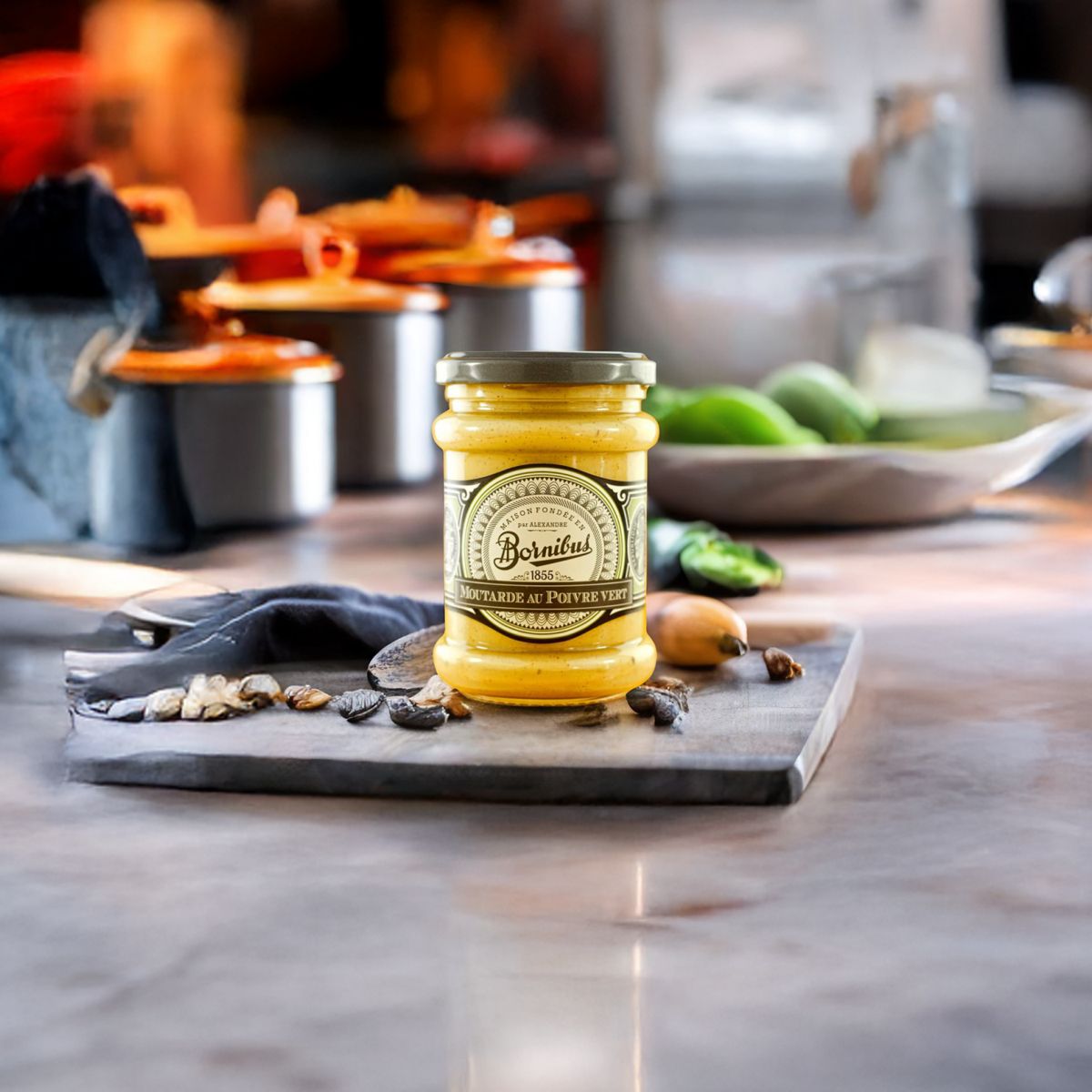 BORNIBUS - Mostaza Pimiento Verde Bornibus 1 x 250 gr