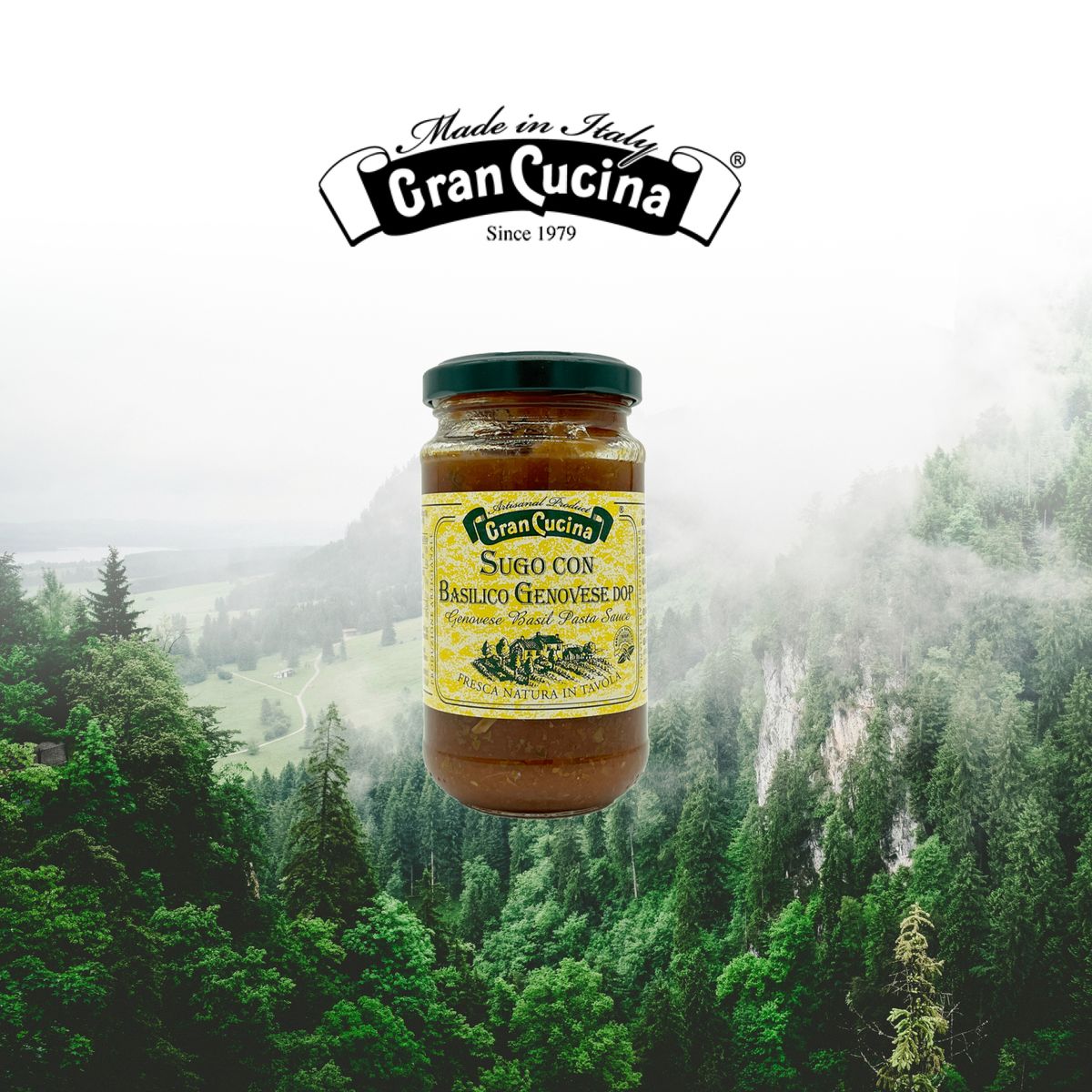 GRAN CUCINA - Salsa de Tomate Albahaca Genovesa Gran Cucina - 180 gr