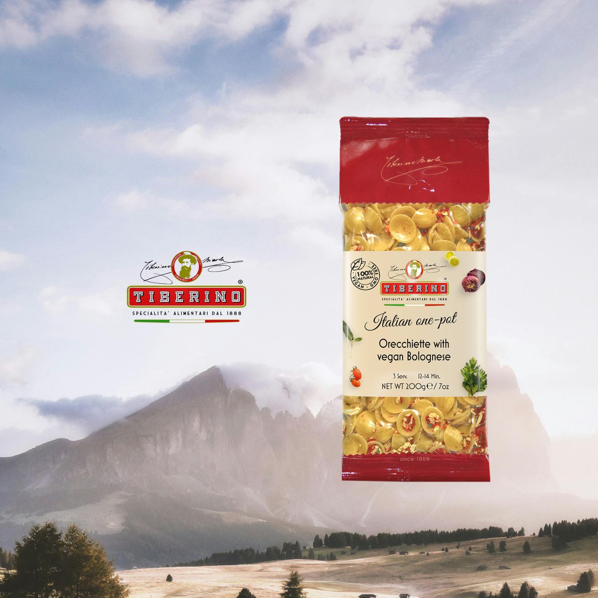 TIBERINO - Pasta Orecchiette Boloñesa Vegana Tiberino 1 x 200 gr