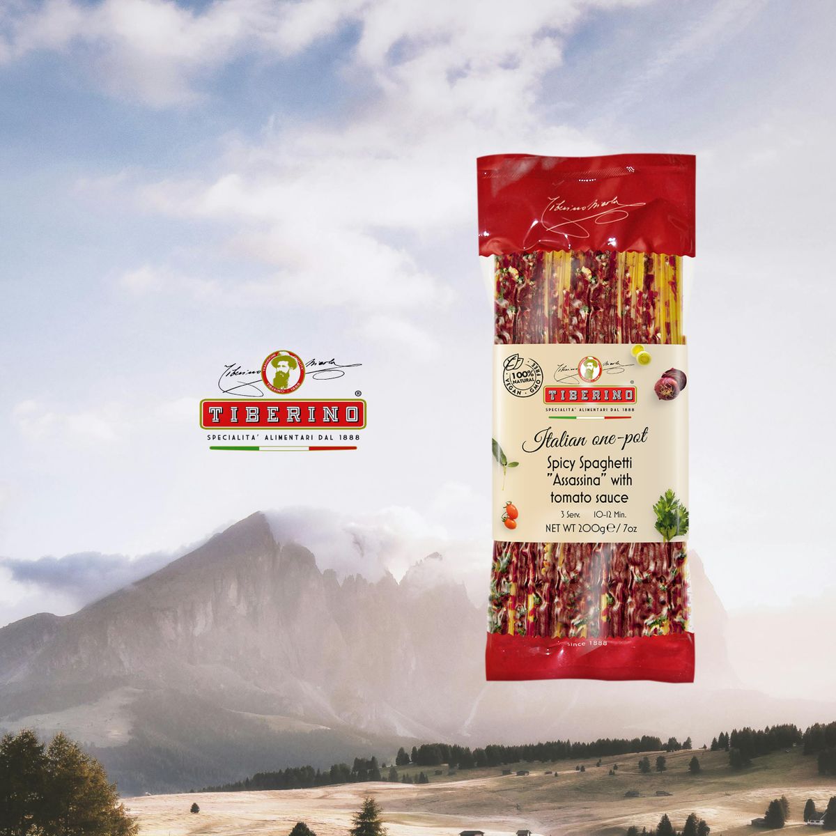 TIBERINO -  Spaguetti Spicy con Salsa de Tomate Tiberino -  200 gr