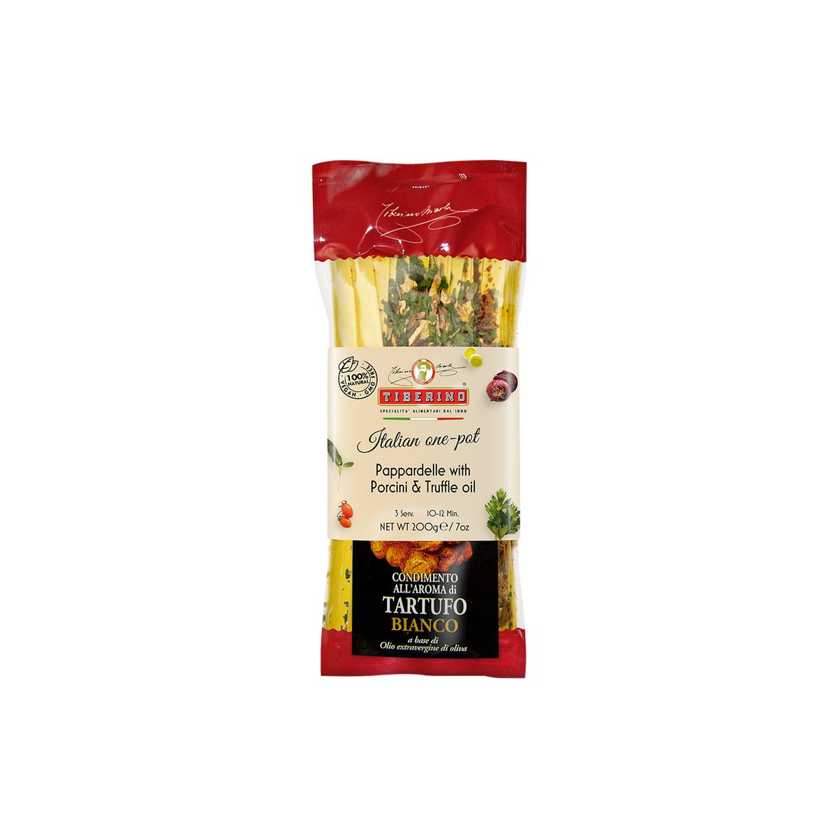 TIBERINO - Pasta Pappardelle con Hongos Porcini Tiberino - 200 gr