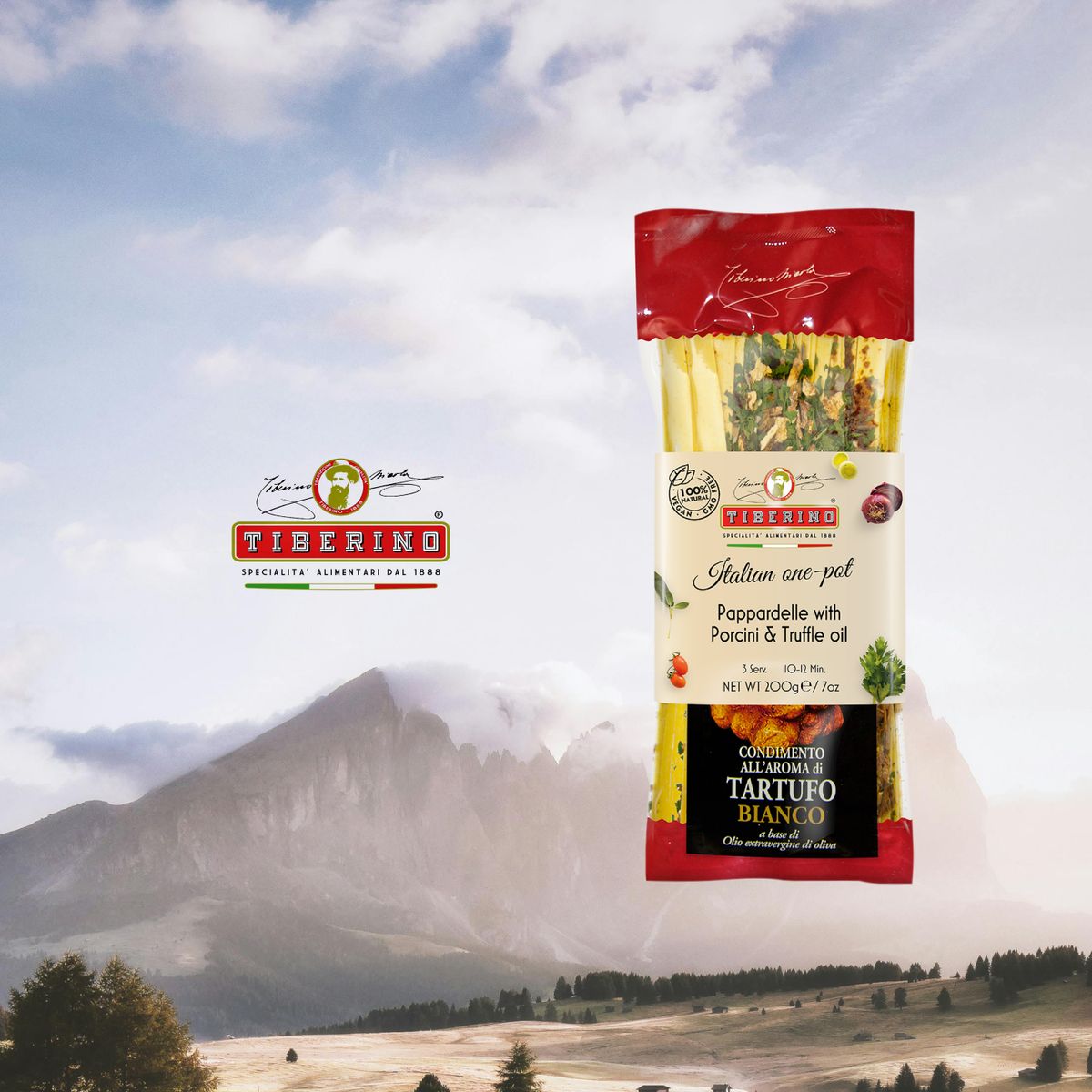 TIBERINO - Pasta Pappardelle con Hongos Porcini Tiberino - 200 gr