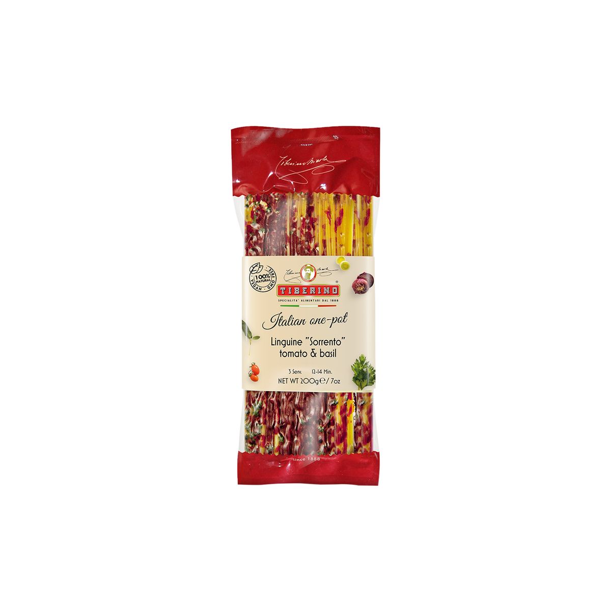 TIBERINO - Pasta Linguini Salsa de Tomate Albahaca Tiberino 1 x 200 gr