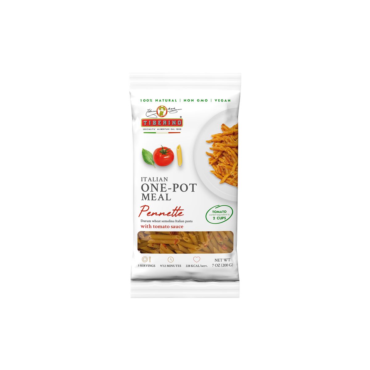 TIBERINO - Pasta Pennette Salsa de Tomate Tiberino 1 x 200 gr