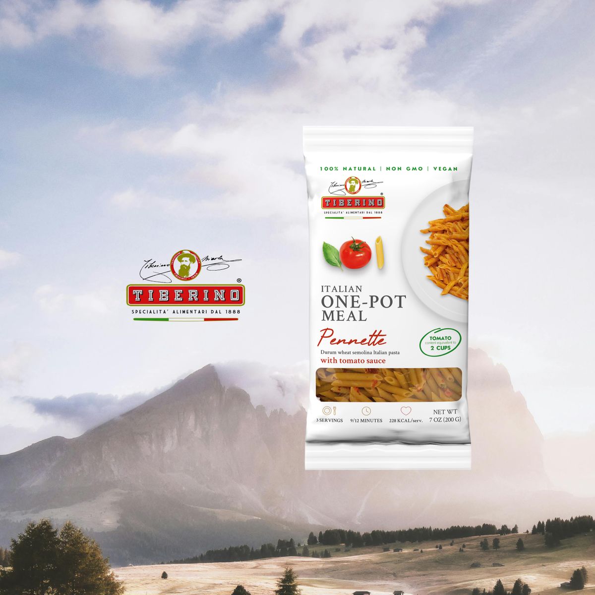 TIBERINO - Pasta Pennette Salsa de Tomate Tiberino 1 x 200 gr