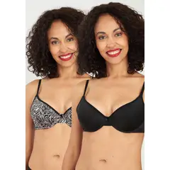 KAYSER - PACK 2X Sosten Push Up Microfibra P250023-NEG - Negro