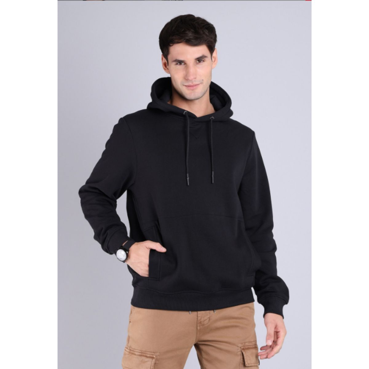 LIKE SHOP - Polerón Canguro Hombre Forro Polar Capucha 1234