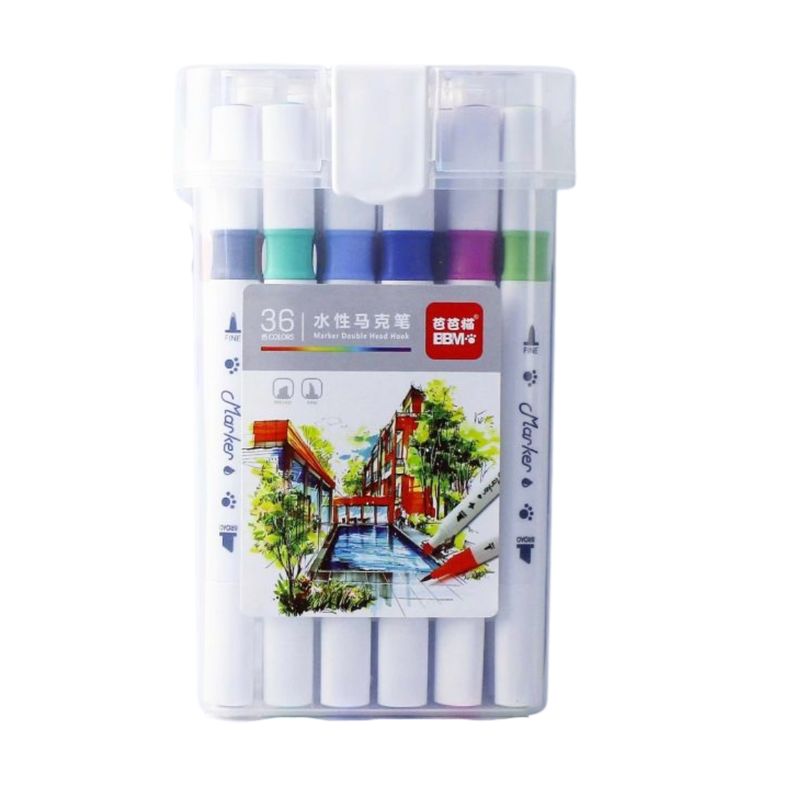 GENERICO - Set 36 Plumones Doble Punta Profesionales Para Artes