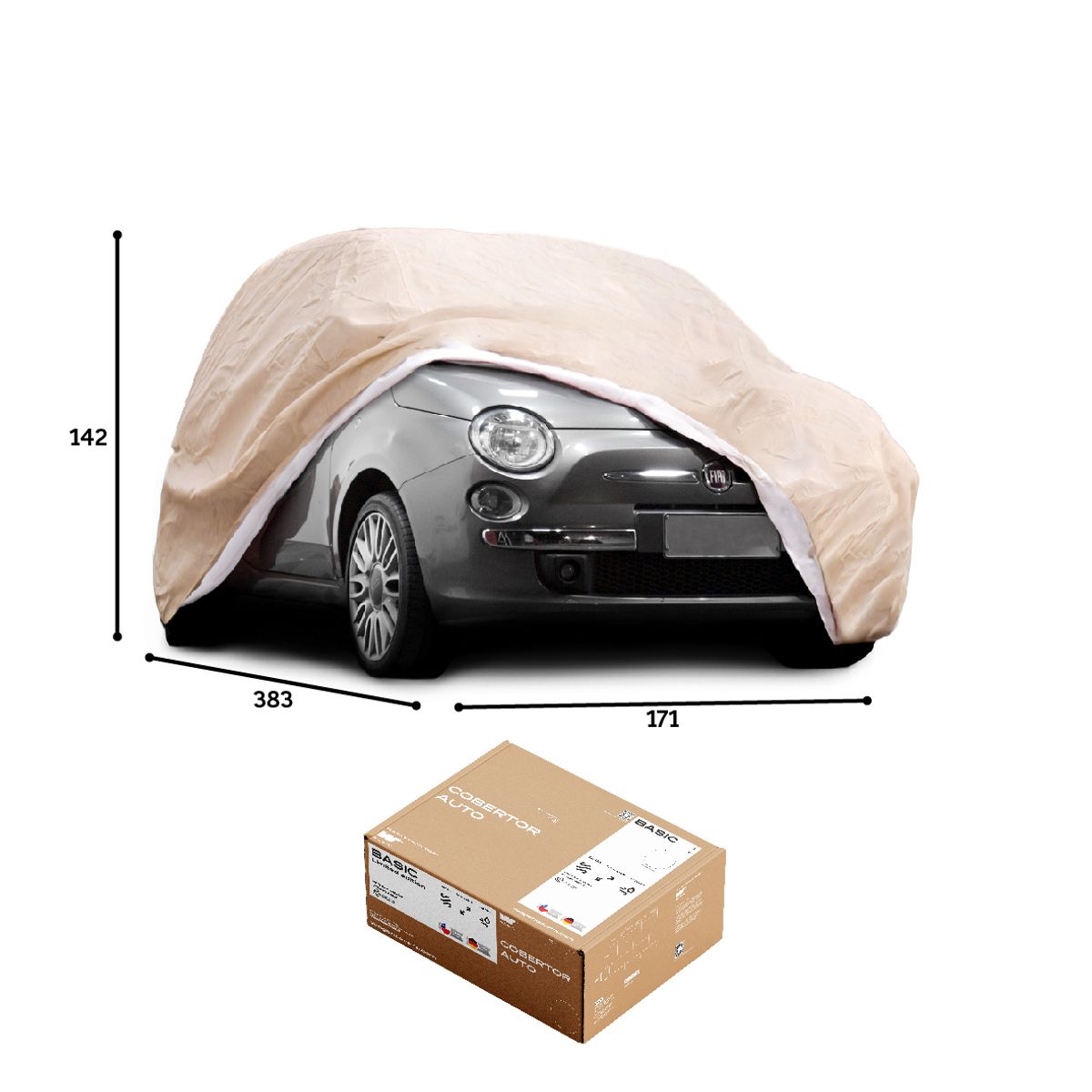 CWAGEN - Funda para Auto Beige Hatchback S - Wagen Covers Basic