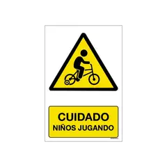 MAU PRINT - Señaletica Advertencia cuidado Niños Jugando 20x30