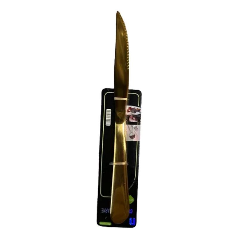 GENERICO - Cuchillo Para Carne Dorado 2 Piezas 23 Cm