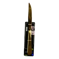 GENERICO - Cuchillo Para Carne Dorado 2 Piezas 23 Cm