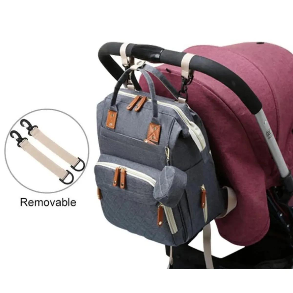 GENERICO - Mochila Pañalera Maternal Color Negra