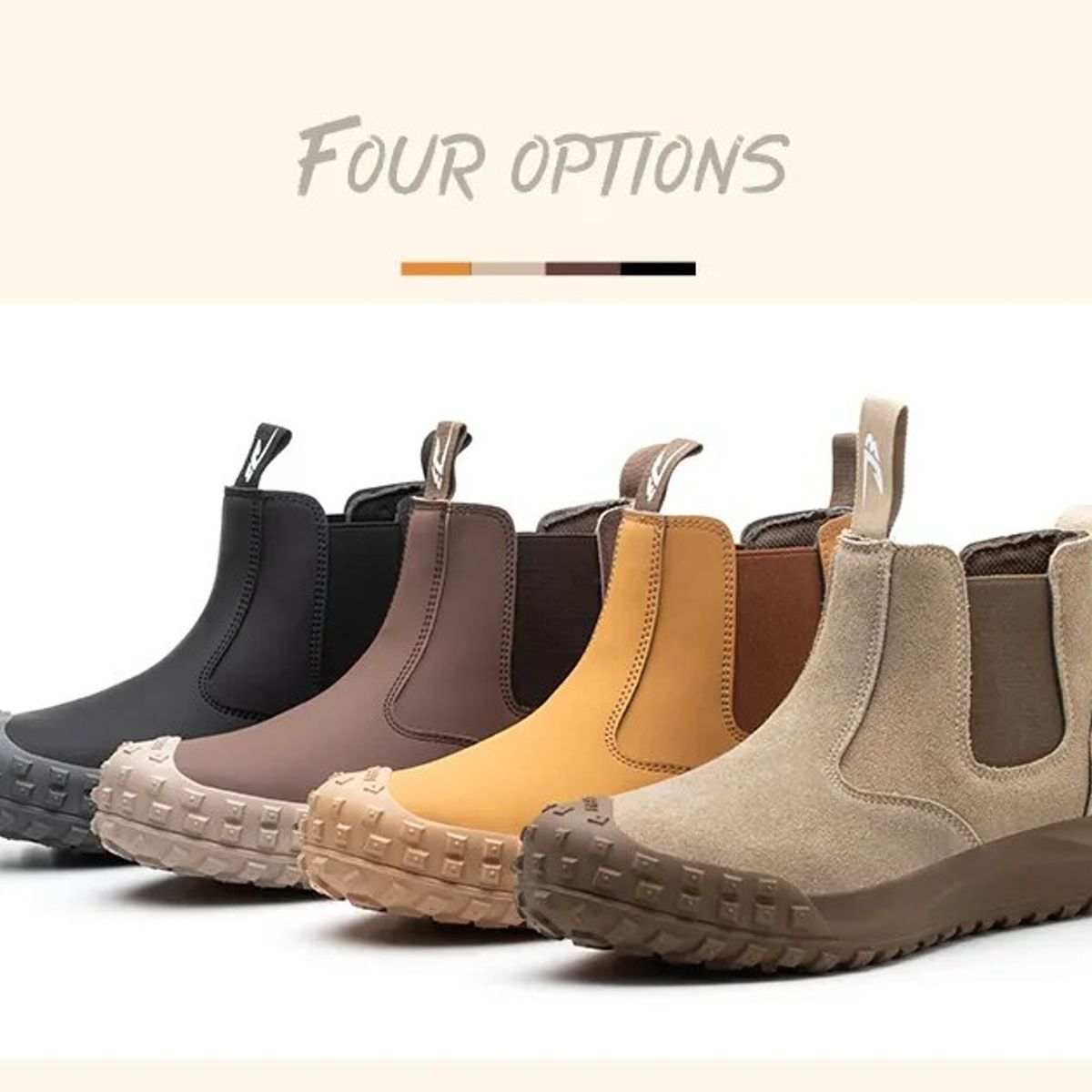 TIOZONEY - Botas de trabajo Hombre - Beige