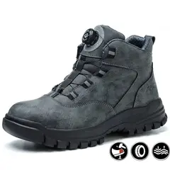 TIOZONEY - Zapatos de seguridad con botones giratorios hombre.
