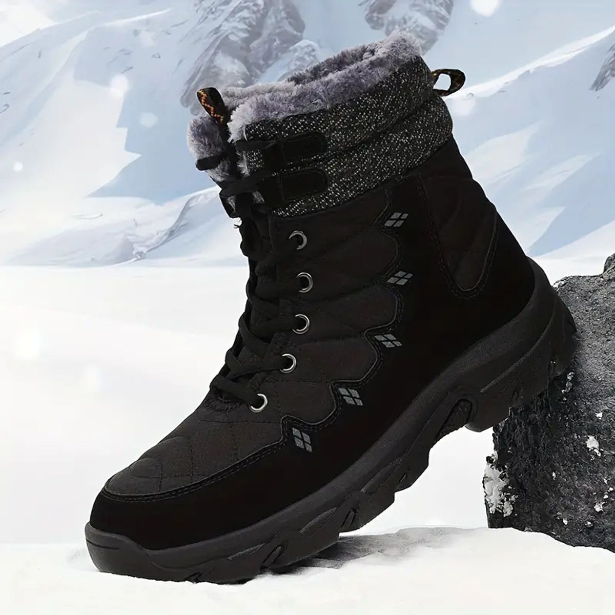 TIOZONEY - Botas de nieve con suela gruesa para hombre
