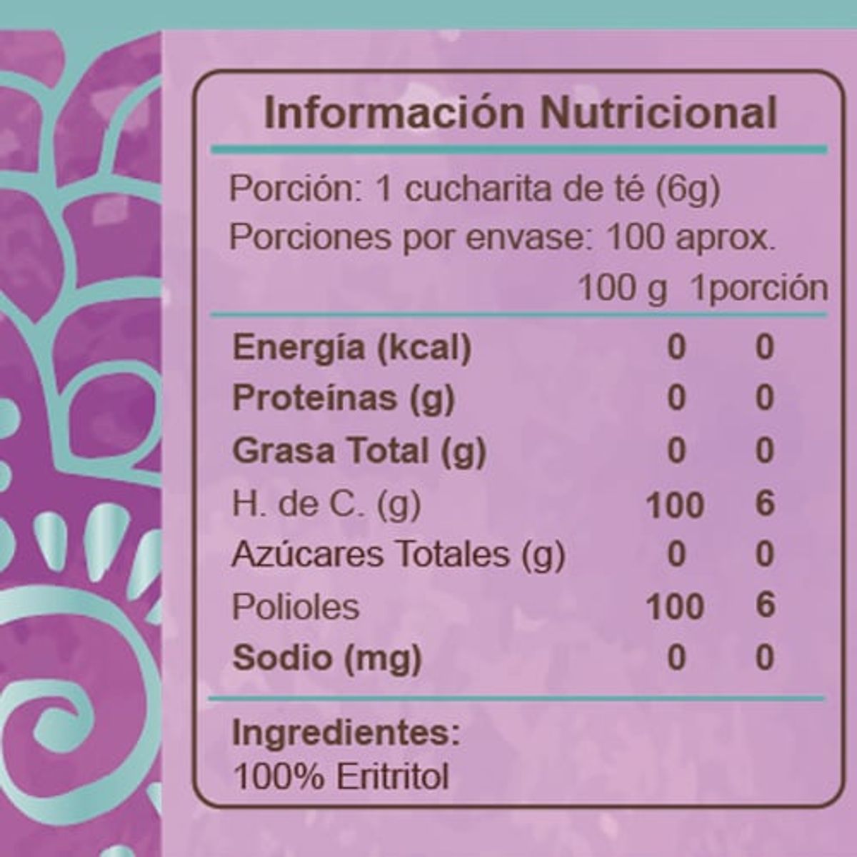 BIOV - Erititrol Biosweet 1200gr Sin Gluten Vegano Bio V