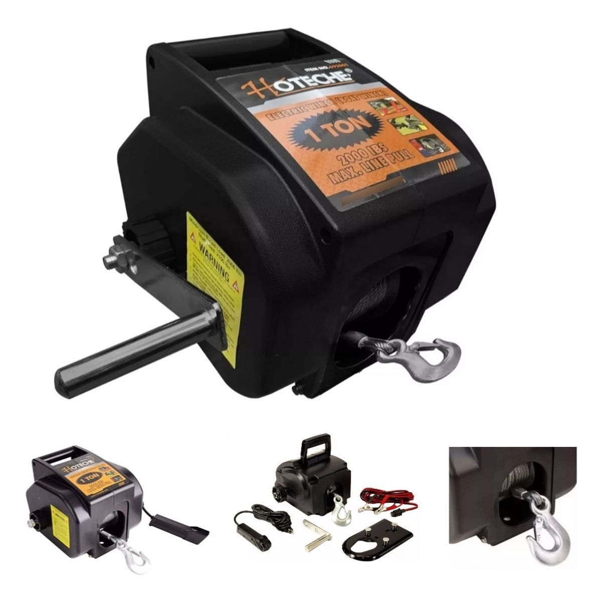 HOTECHE - Winche Electrico Manual 12v 1 Tonelada Hoteche 692001