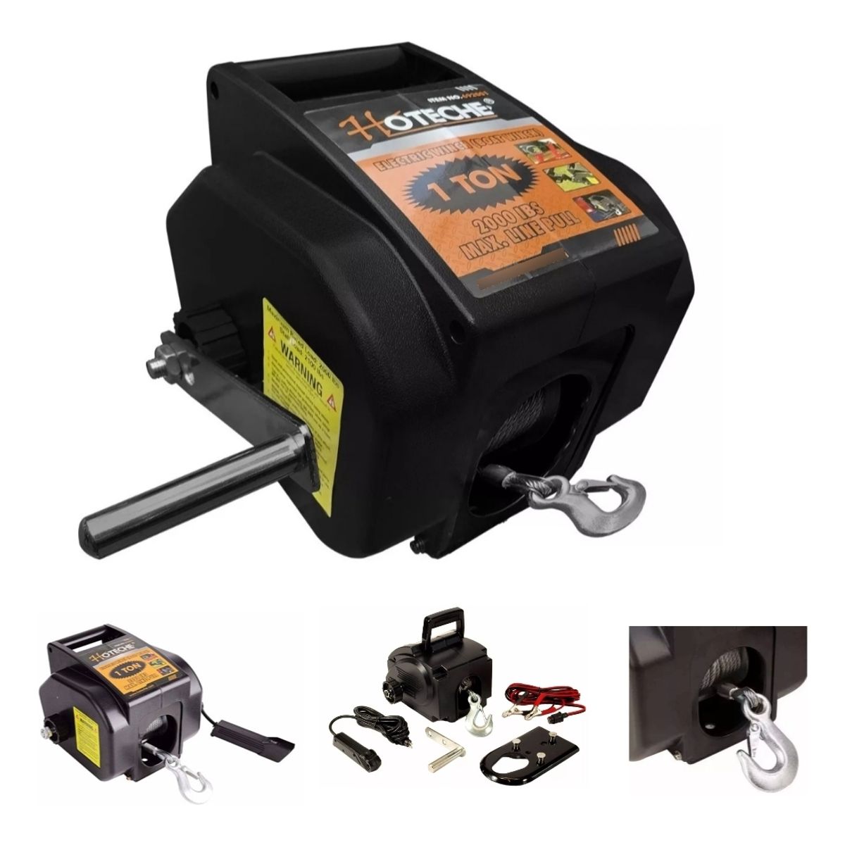 HOTECHE - Winche Electrico Manual 12v 1 Tonelada Hoteche 692001