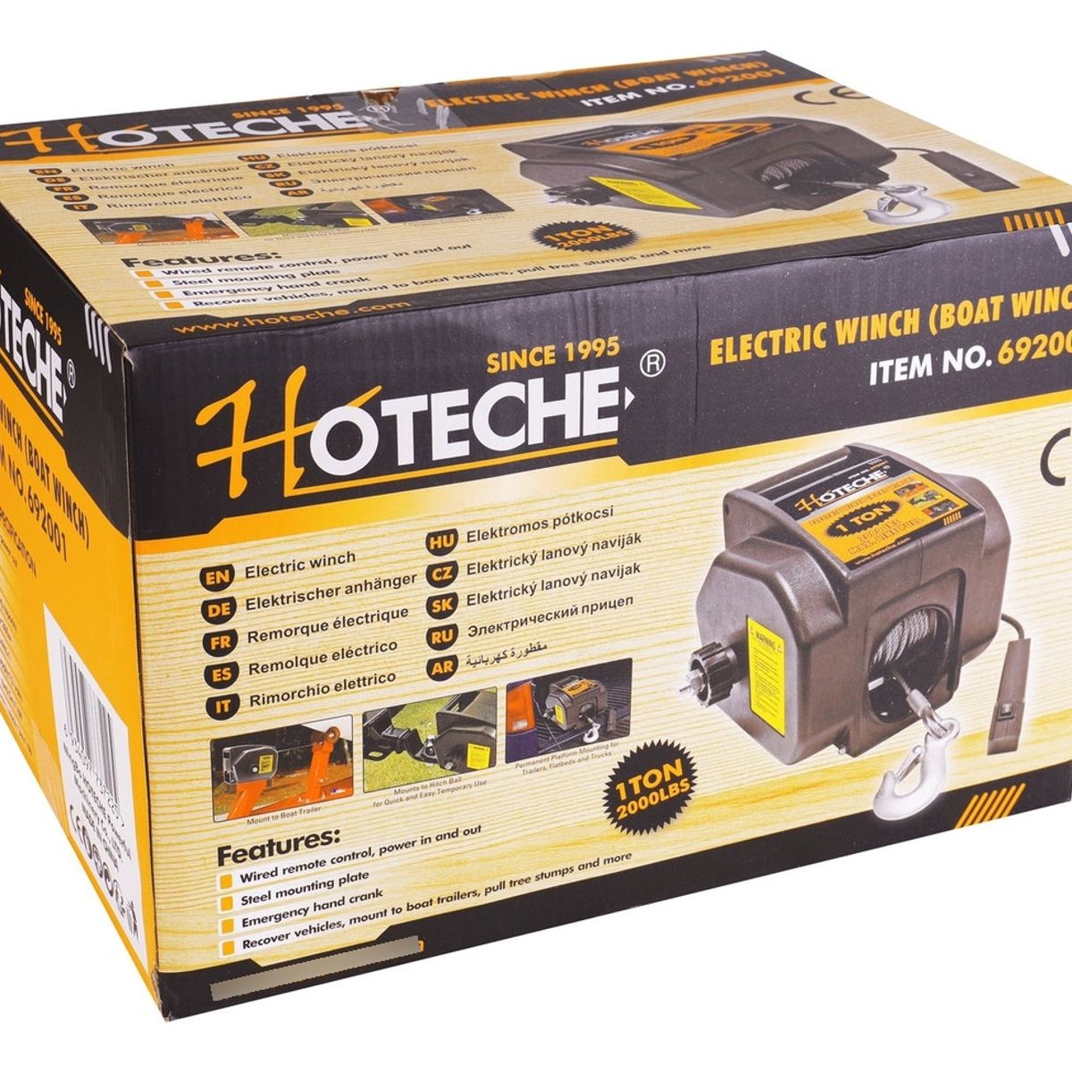 HOTECHE - Winche Electrico Manual 12v 1 Tonelada Hoteche 692001
