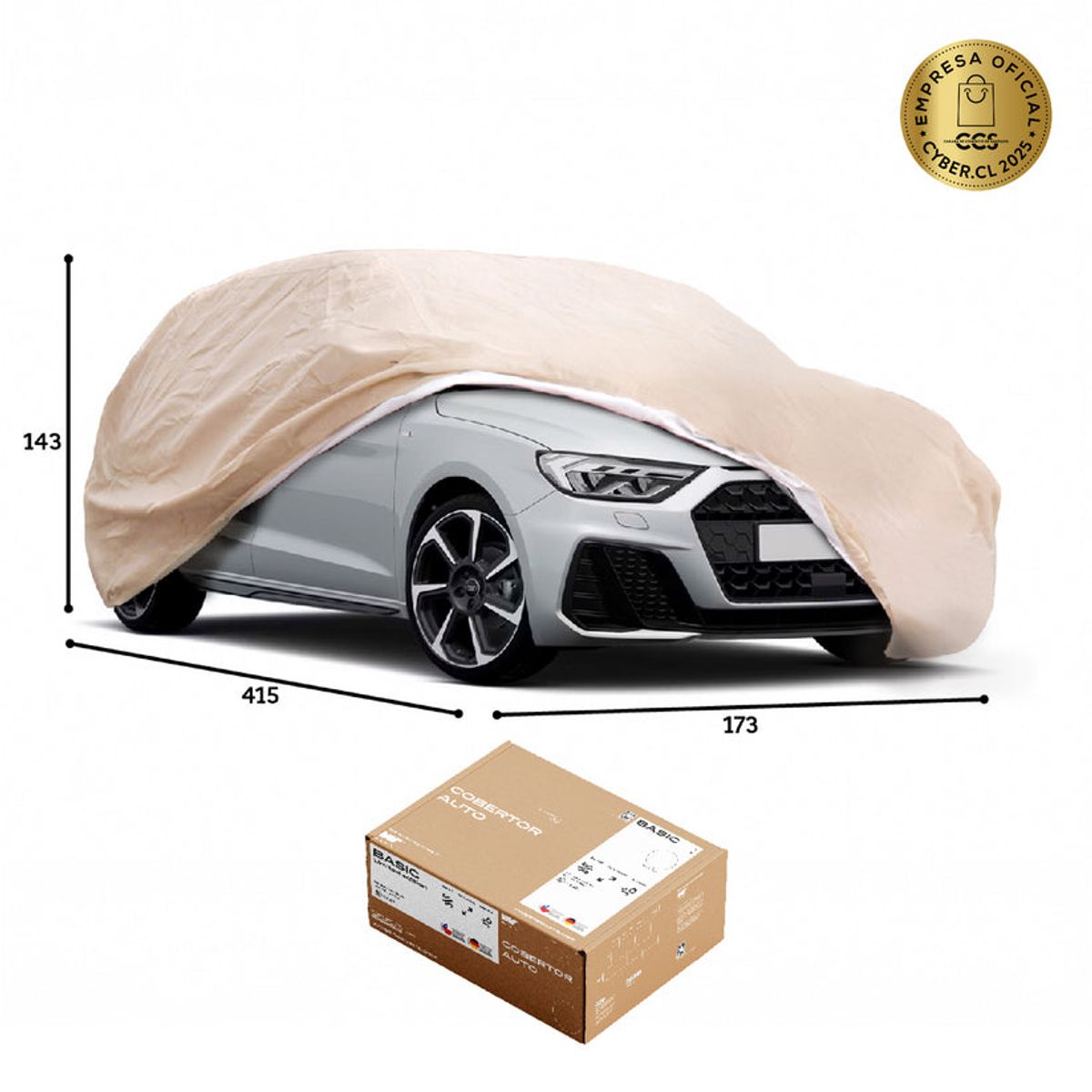 CWAGEN - Funda para Auto Beige Hatchback M - Wagen Covers Basic