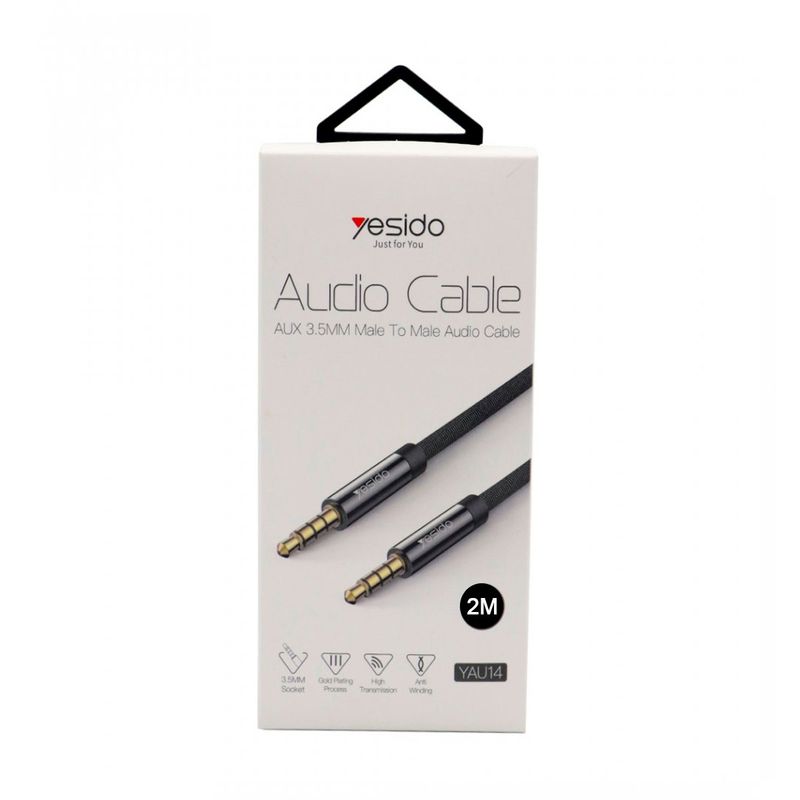 GENERICO - Cable Auxiliar de 2m para Audio 35mm Yesido YAU15