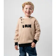 BLACK AND BLUE - Chaleco niño tejido beige