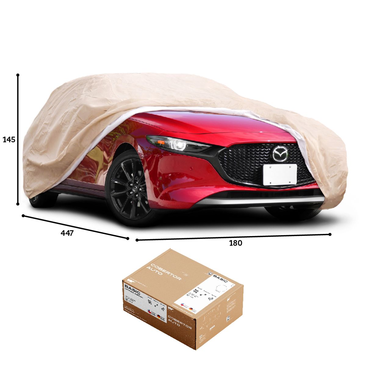 CWAGEN - Funda para Auto Beige Hatchback L - Wagen Covers Basic