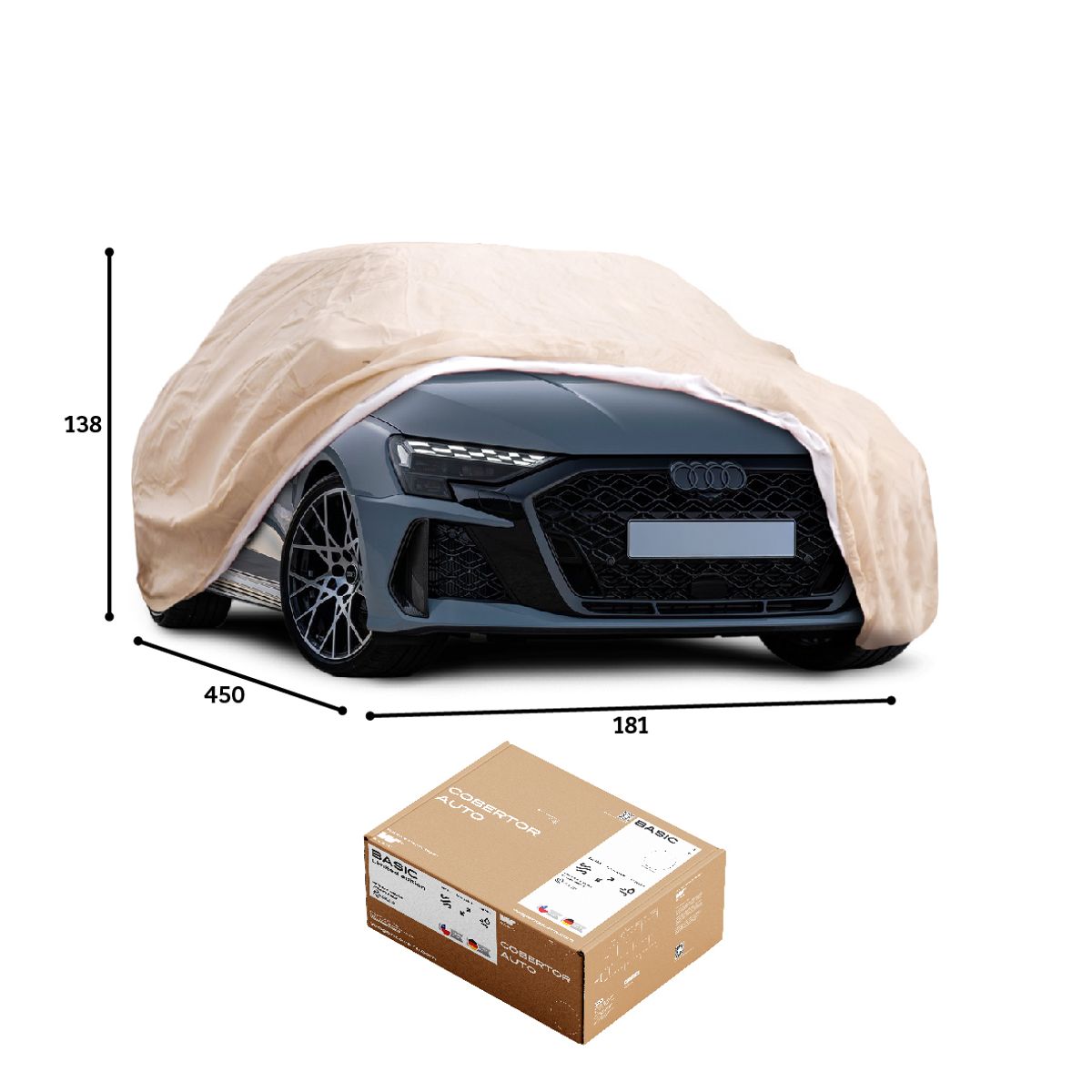 CWAGEN - Funda para Auto Beige Sedan S - Wagen Covers Basic