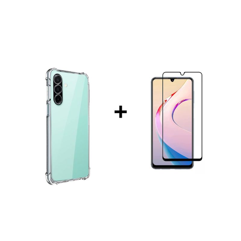 GENERICO - Kit Carcasa Transparente Con Lamina de Vidrio Para Samsung A56