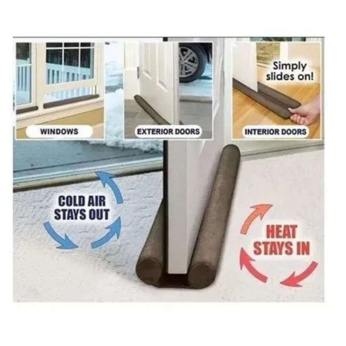 LIKE SHOP - Protector Doble Aislante De Frío Polvo Para Puertas Ventanas