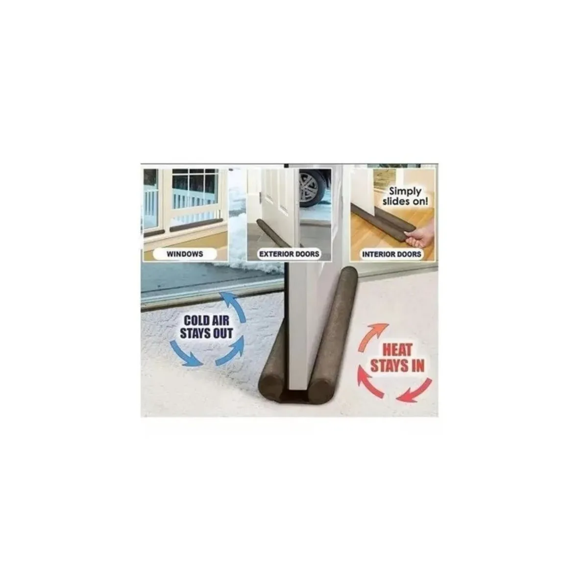 LIKE SHOP - Protector Doble Aislante De Frío Polvo Para Puertas Ventanas