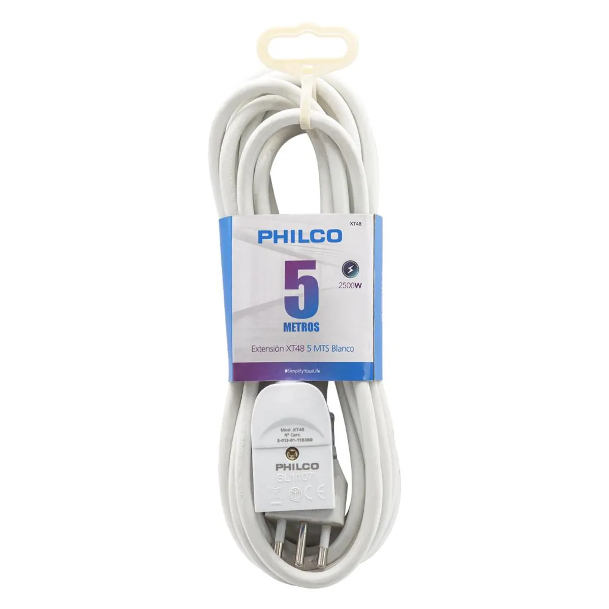 PHILCO - ALARGADOR EXTENSIÓN ELÉCTRICA XT48 5M BLANCO, PHILCO