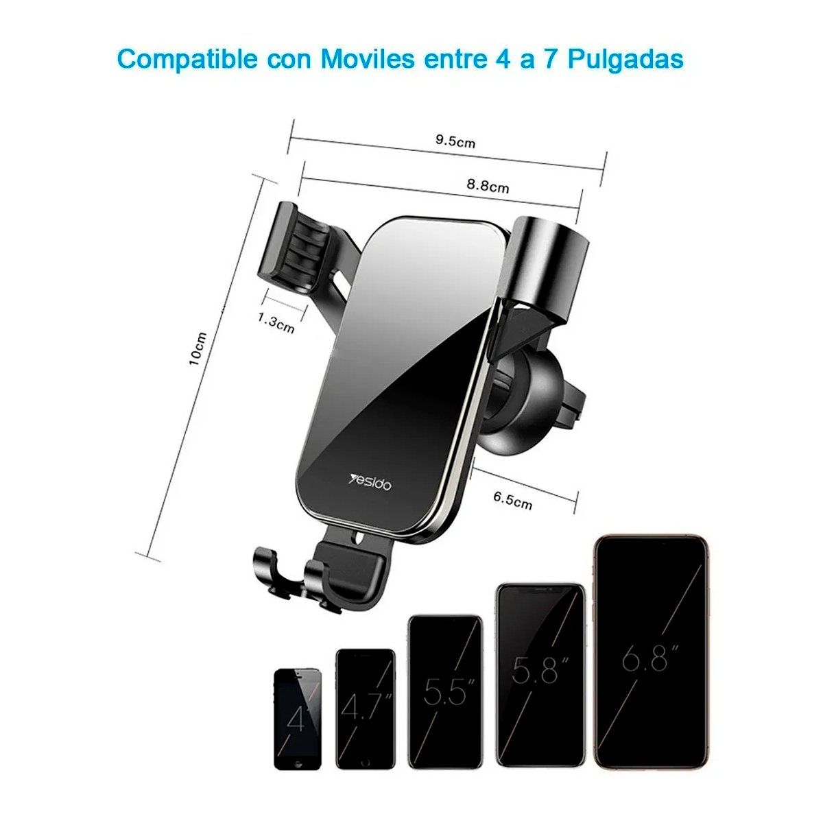 YESIDO - Soporte Celular Gravity Para Rejilla Para Auto Yesido C87