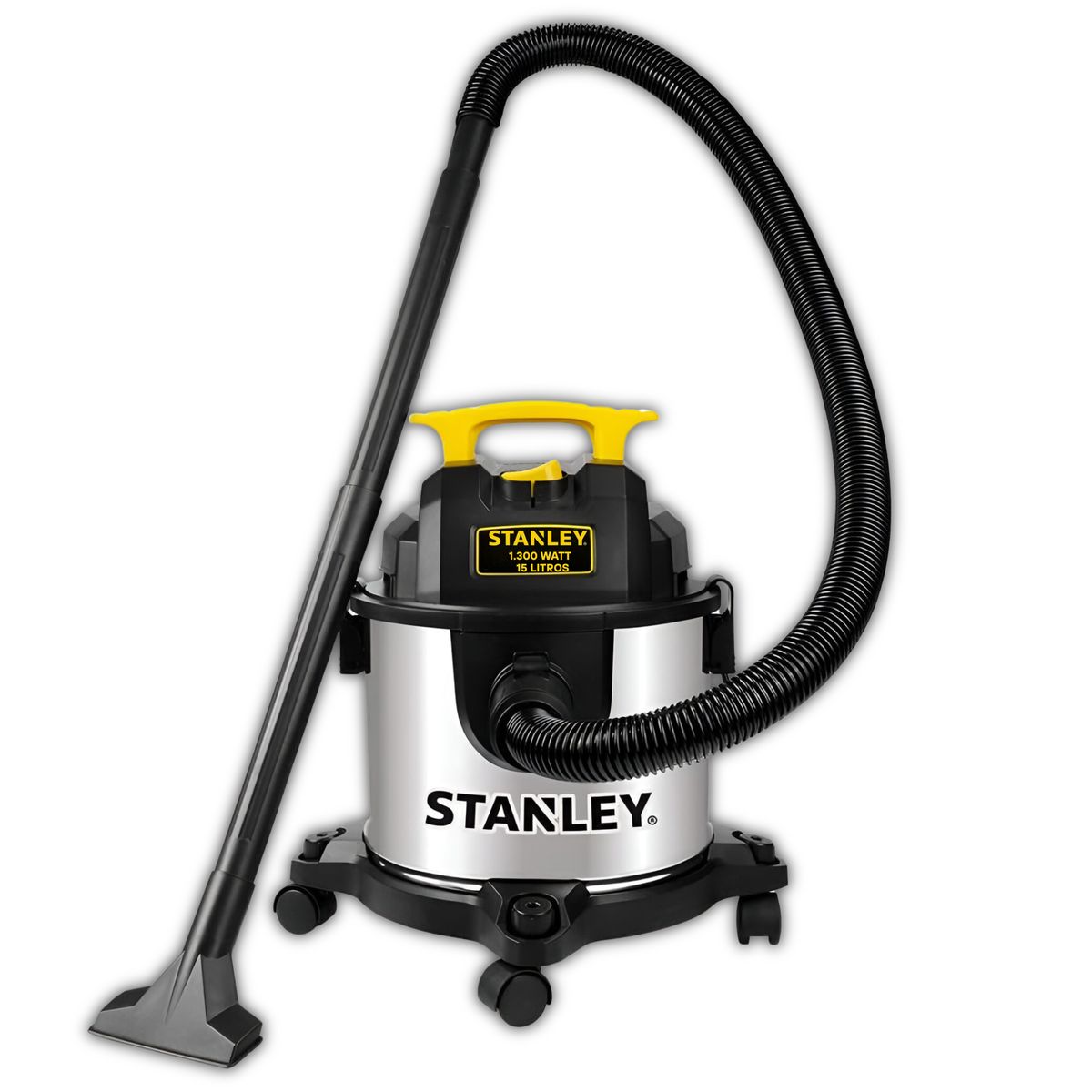 STANLEY - Aspiradora y Sopladora Stanley de Acero Inoxidable 15LT Aspira en Seco y Húmedo