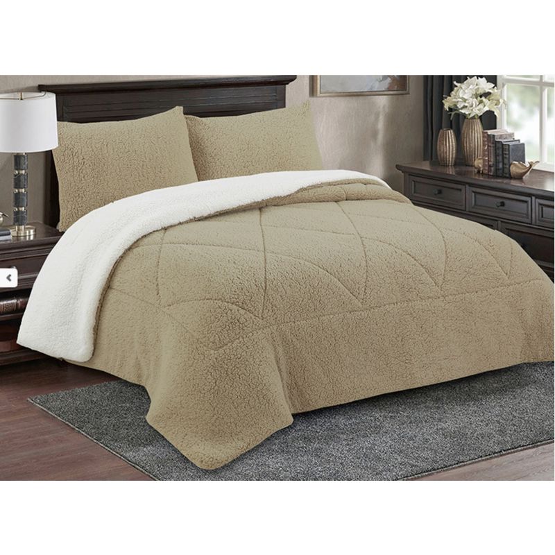 GENERICO - Cubrecama Chiporro Plumón Liso 1.5 Plazas - Beige