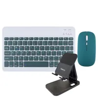Kit Teclado-Mouse Inalámbrico con Soporte Tablet-Teléfono Verde